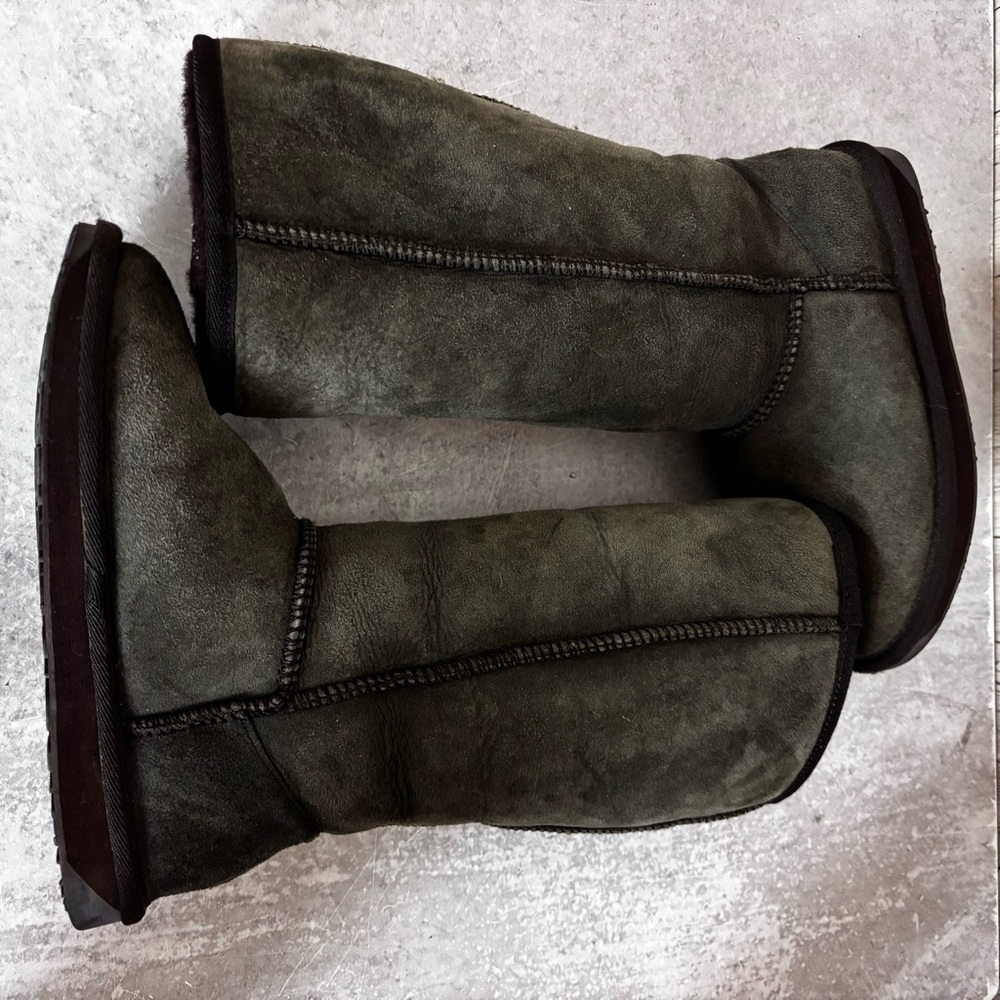 Emu Gray Sheepskin Shearling Calf Boots - Picture 7 of 8